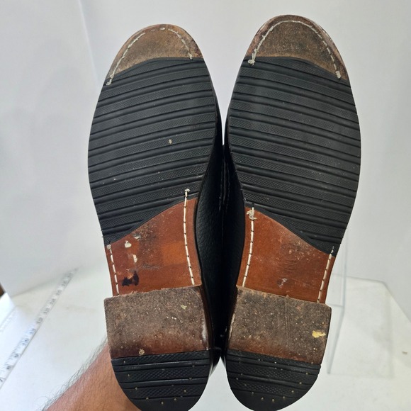 FootJoy Mens 8.5 D Black Brown Leather Tassel Loafers Handsewn Made in USA 17960 main image 5